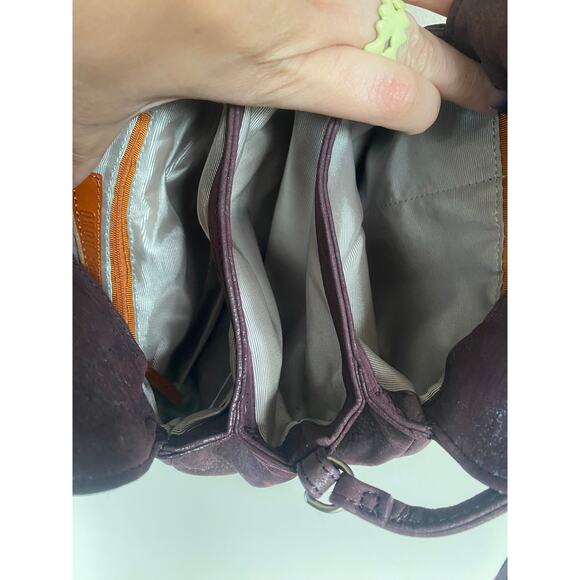 Hobo Birdie Crossbody Leather Purse Purple Metallic - Picture 8 of 8